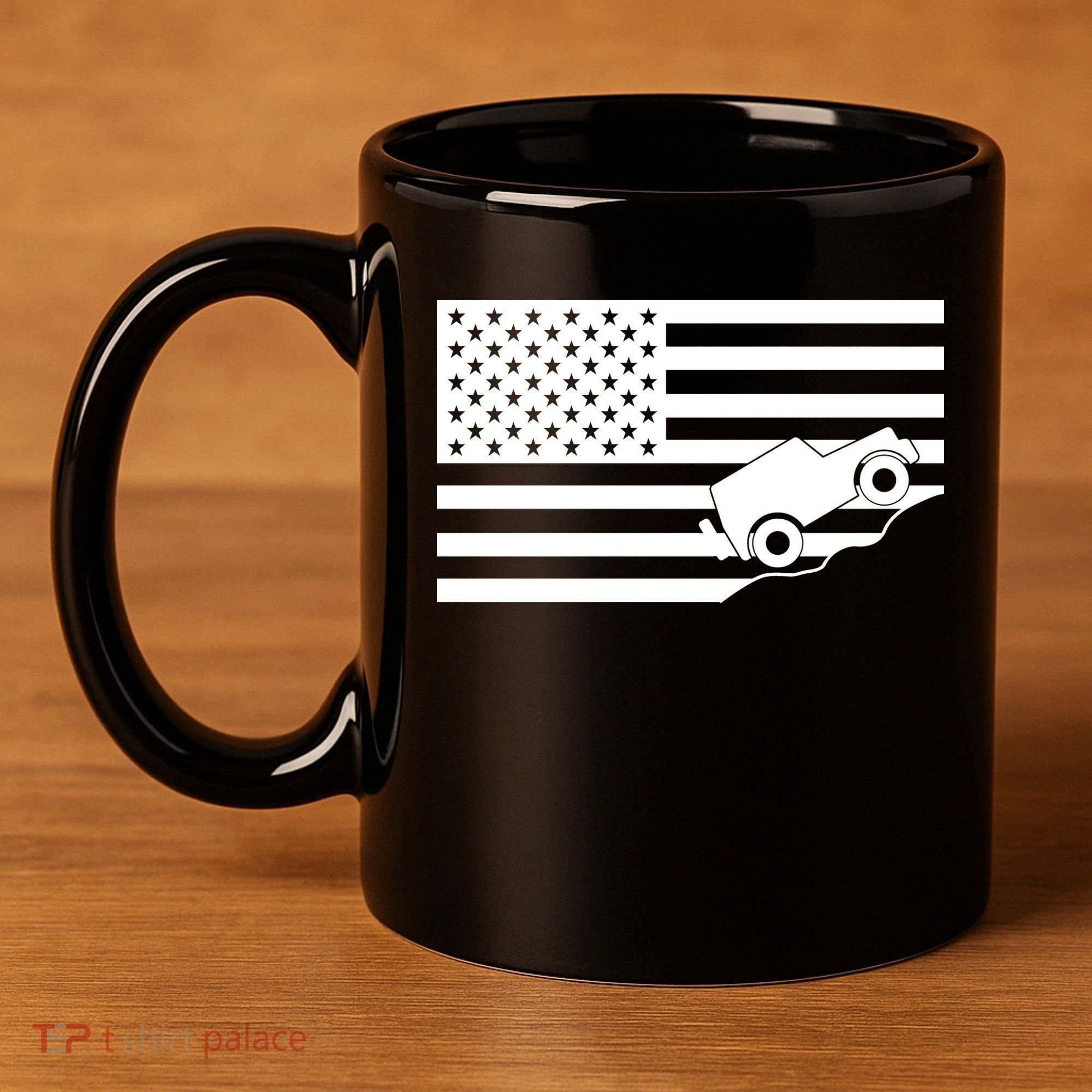 US Truck Simple Off-Roading Flag 11oz C Handle Ceramic Mug