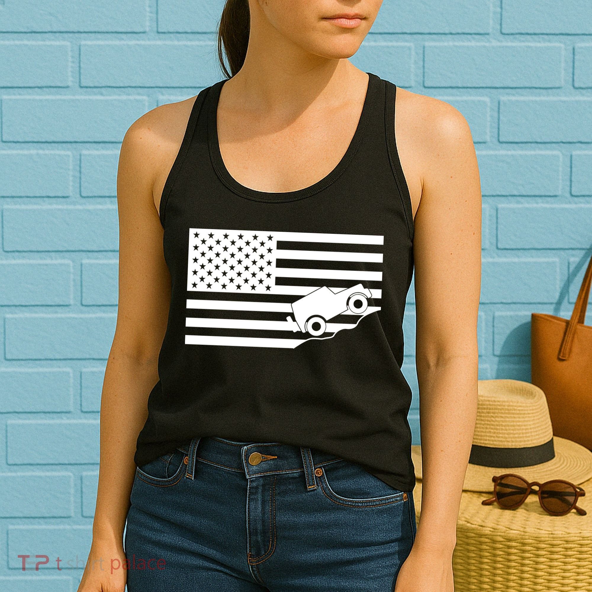 US Truck Simple Off-Roading Flag Women's Tank Top