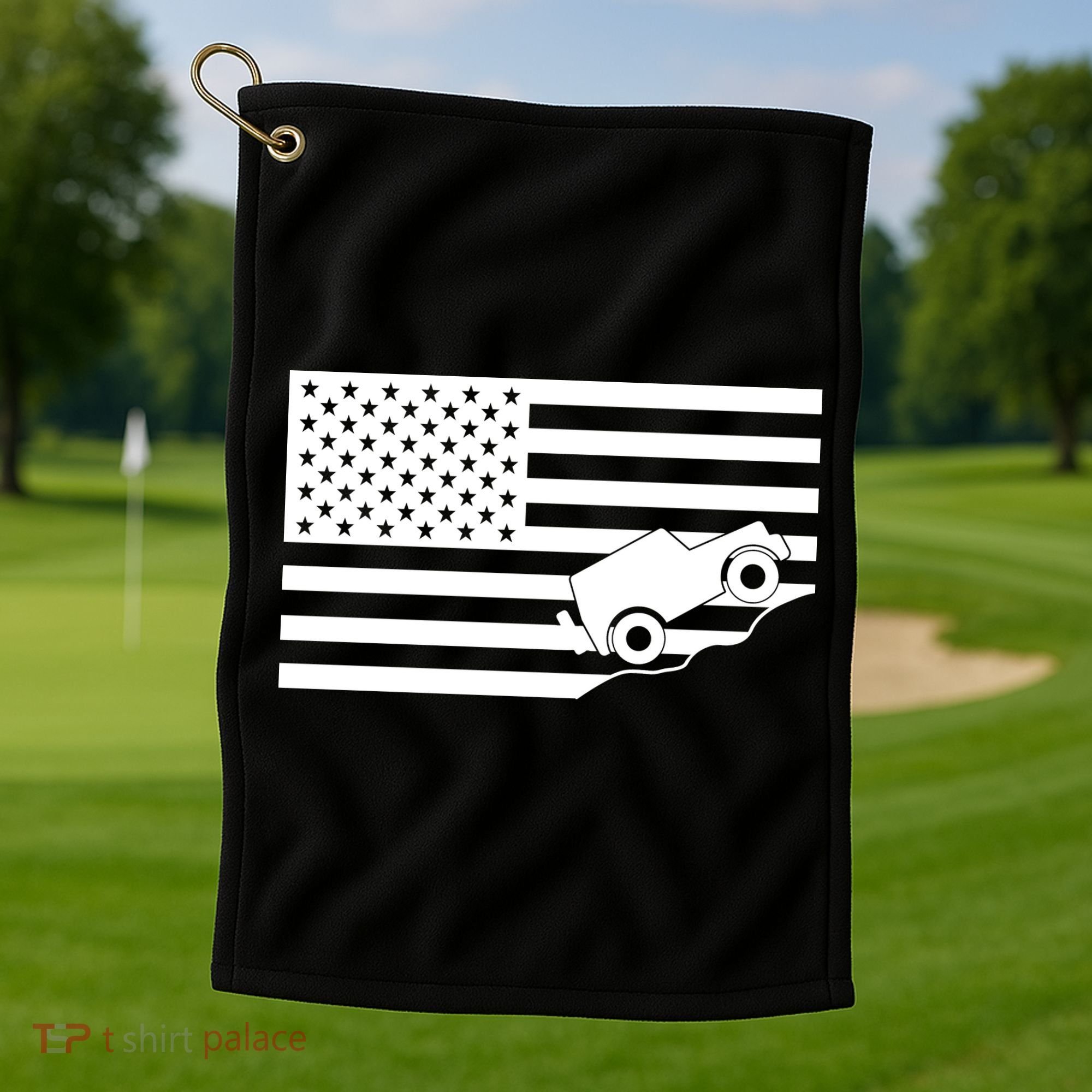 US Truck Simple Off-Roading Flag Golf Towel