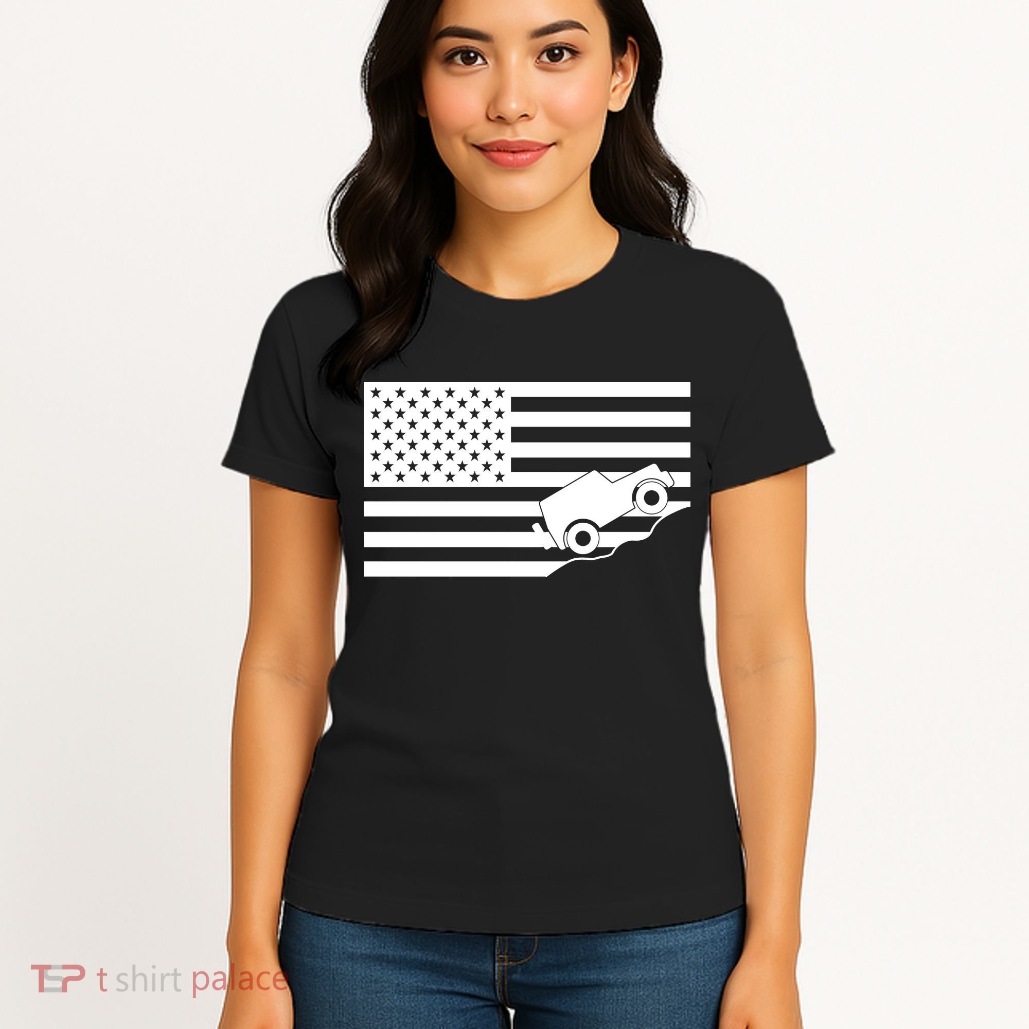 US Truck Simple Off-Roading Flag Women's T-Shirt