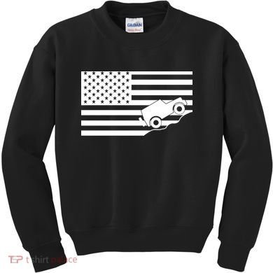 US Truck Simple Off-Roading Flag Kids Sweatshirt
