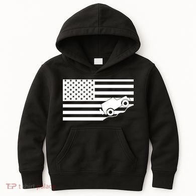 US Truck Simple Off-Roading Flag Kids Hoodie