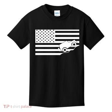 US Truck Simple Off-Roading Flag Kids T-Shirt