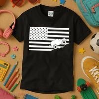 US Truck Simple Off-Roading Flag Kids T-Shirt thumb 3
