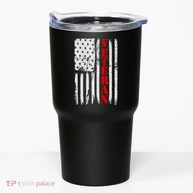 US Veterans Vintage American Flag Tumbler
