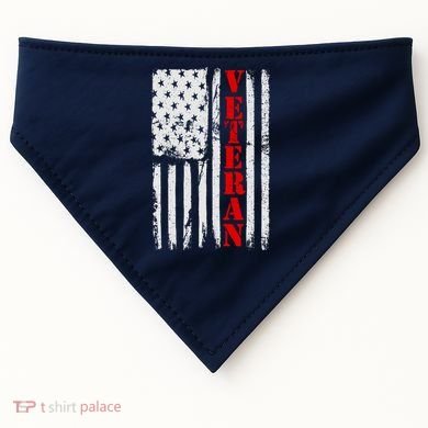 US Veterans Vintage American Flag USA-Made Doggie Bandana