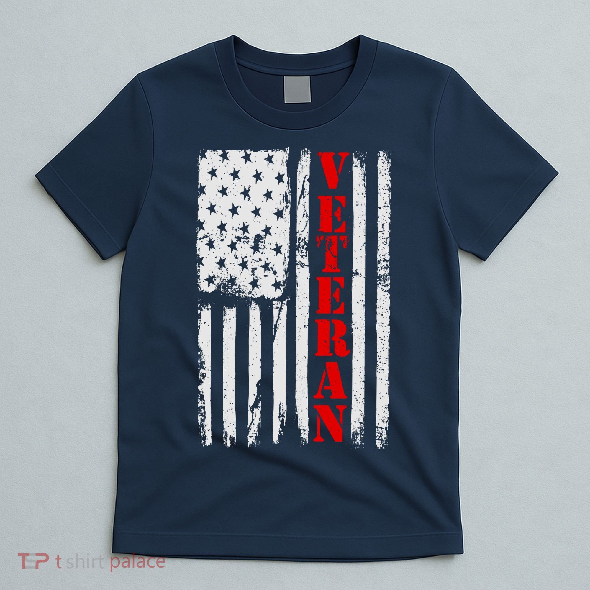 US Veterans Vintage American Flag T-Shirt