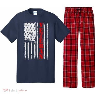 US Veterans Vintage American Flag Pajama Set