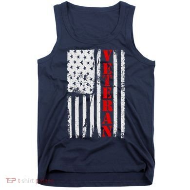 US Veterans Vintage American Flag Tank Top