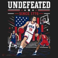 Undefeated Since 1776 Basketball USA Women's Sweatshirt thumb 2