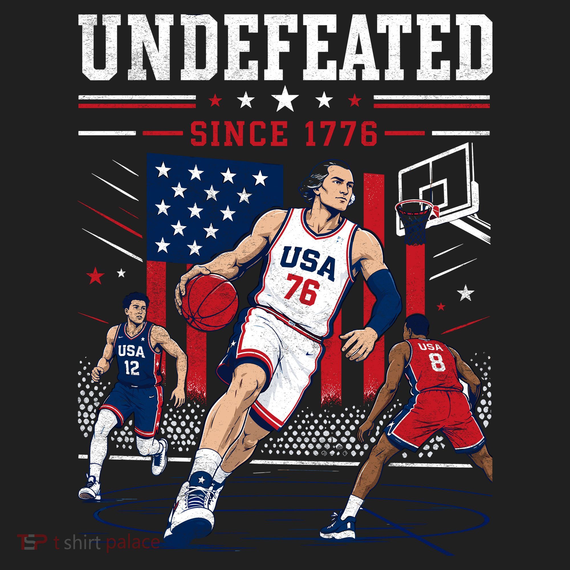 Undefeated Since 1776 Basketball USA Women's Sweatshirt