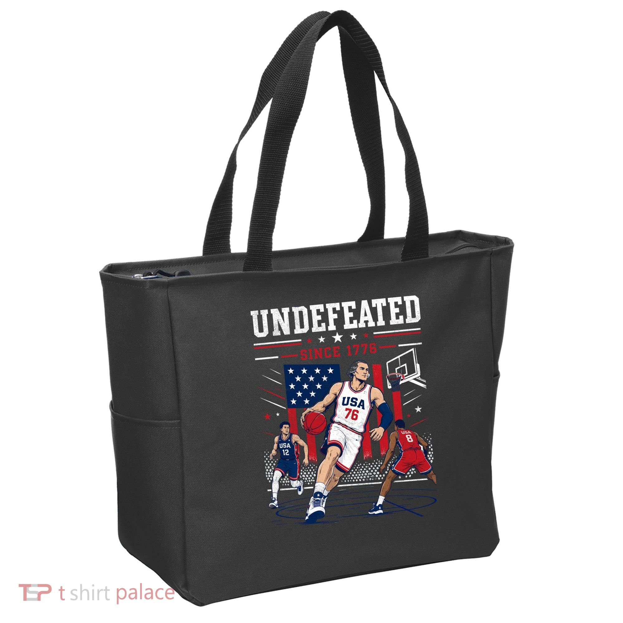Undefeated Since 1776 Basketball USA Tote Bag