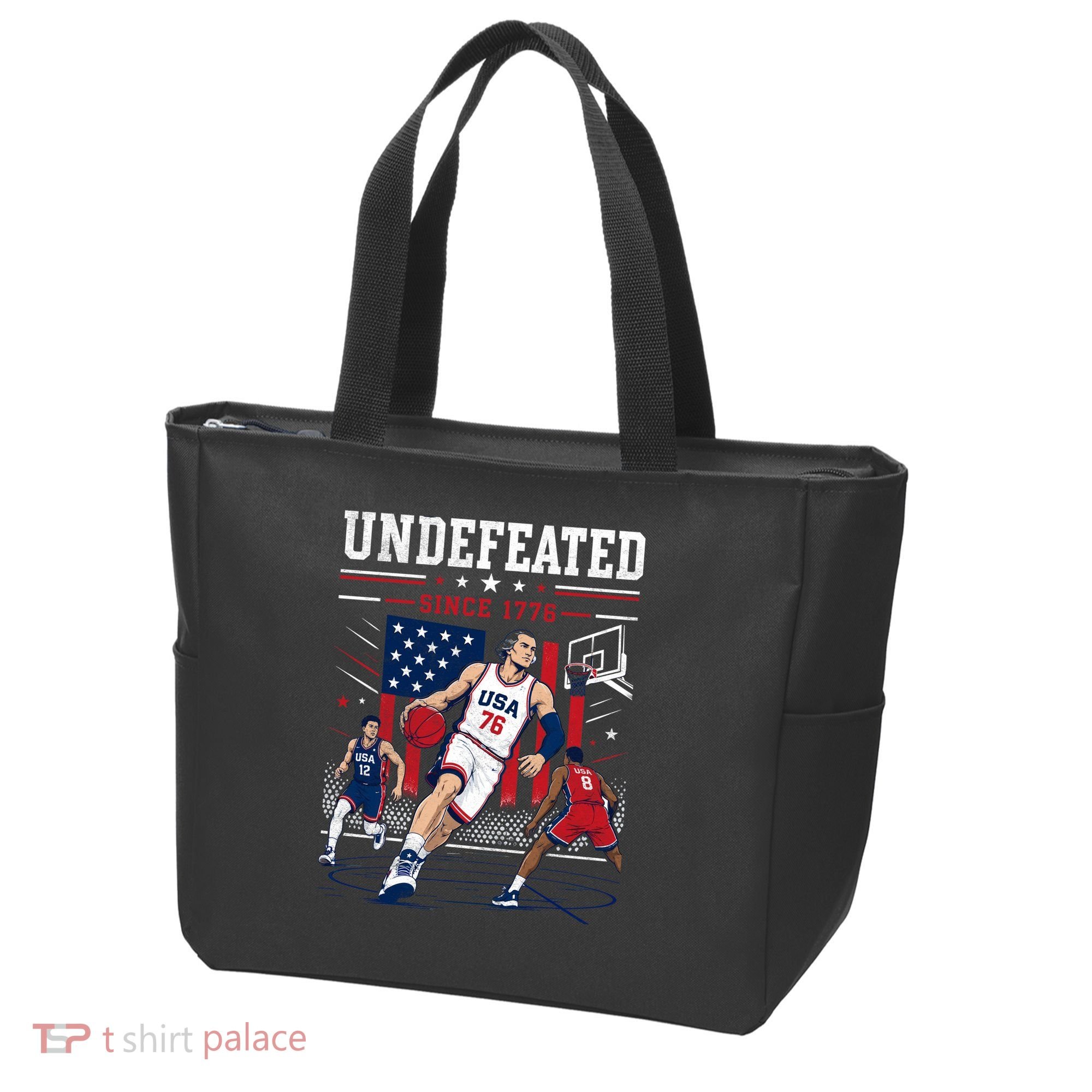 Undefeated Since 1776 Basketball USA Tote Bag