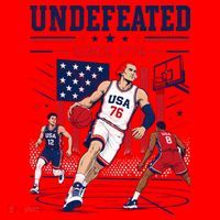 Undefeated Since 1776 Basketball USA Santa Hat thumb 1
