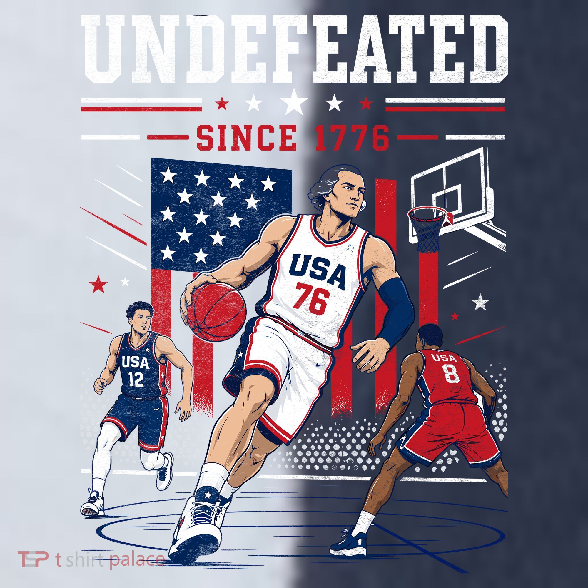 Undefeated Since 1776 Basketball USA Sport-Tek Competitor United Soccer Jersey