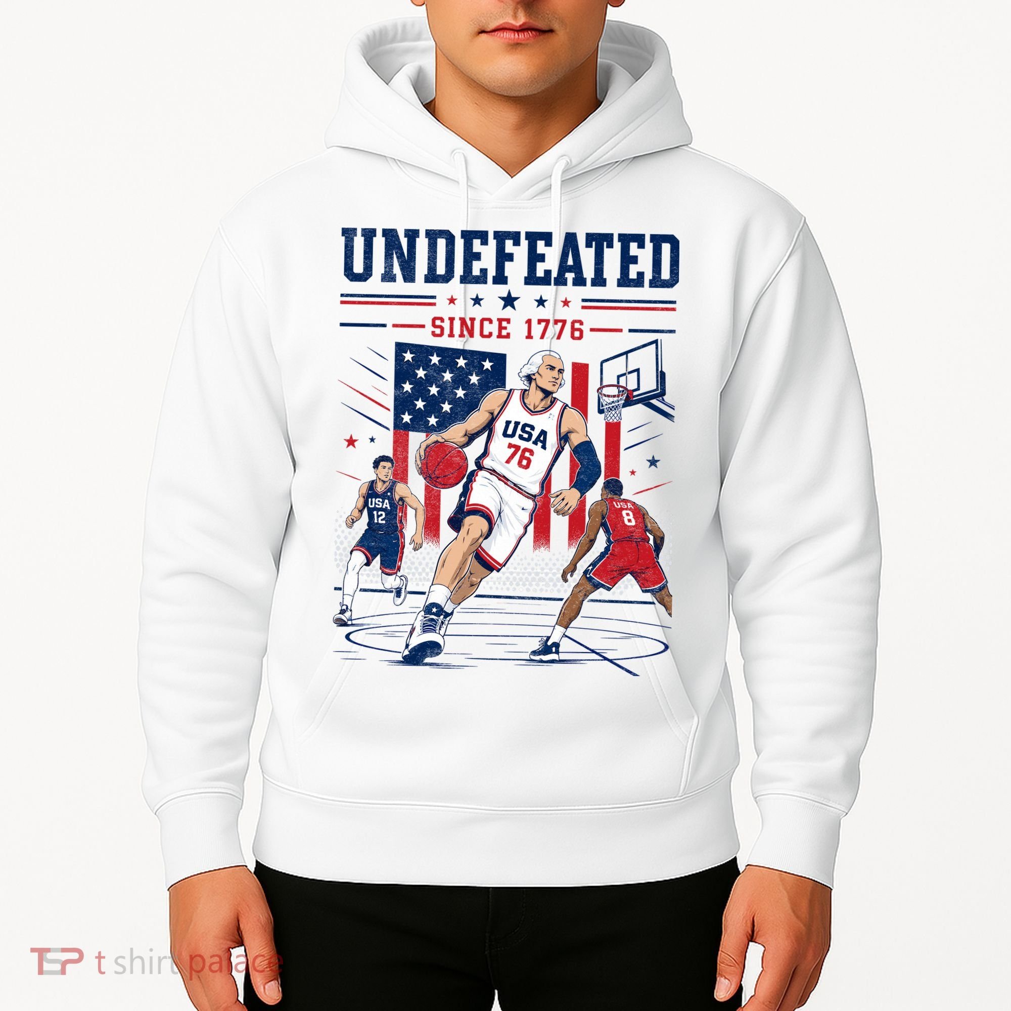 Undefeated Since 1776 Basketball USA Hoodie