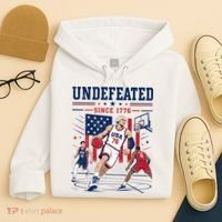 Undefeated Since 1776 Basketball USA Hoodie thumb 4
