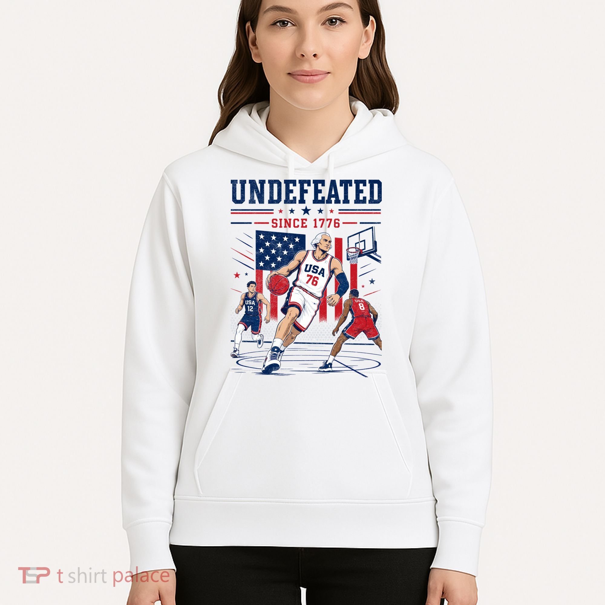 Undefeated Since 1776 Basketball USA Hoodie