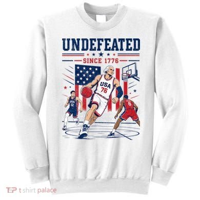 Undefeated Since 1776 Basketball USA Sweatshirt