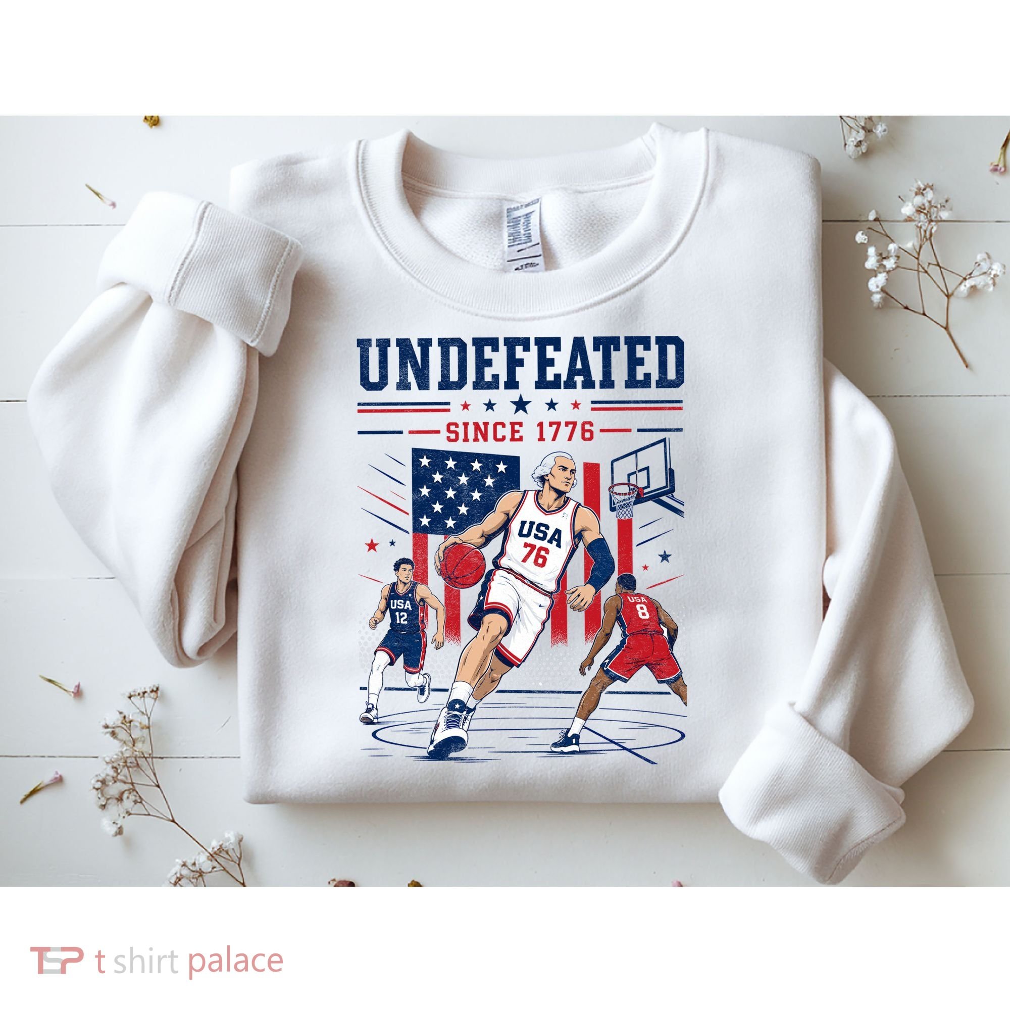 Undefeated Since 1776 Basketball USA Sweatshirt