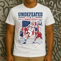 Undefeated Since 1776 Basketball USA T-Shirt thumb 3