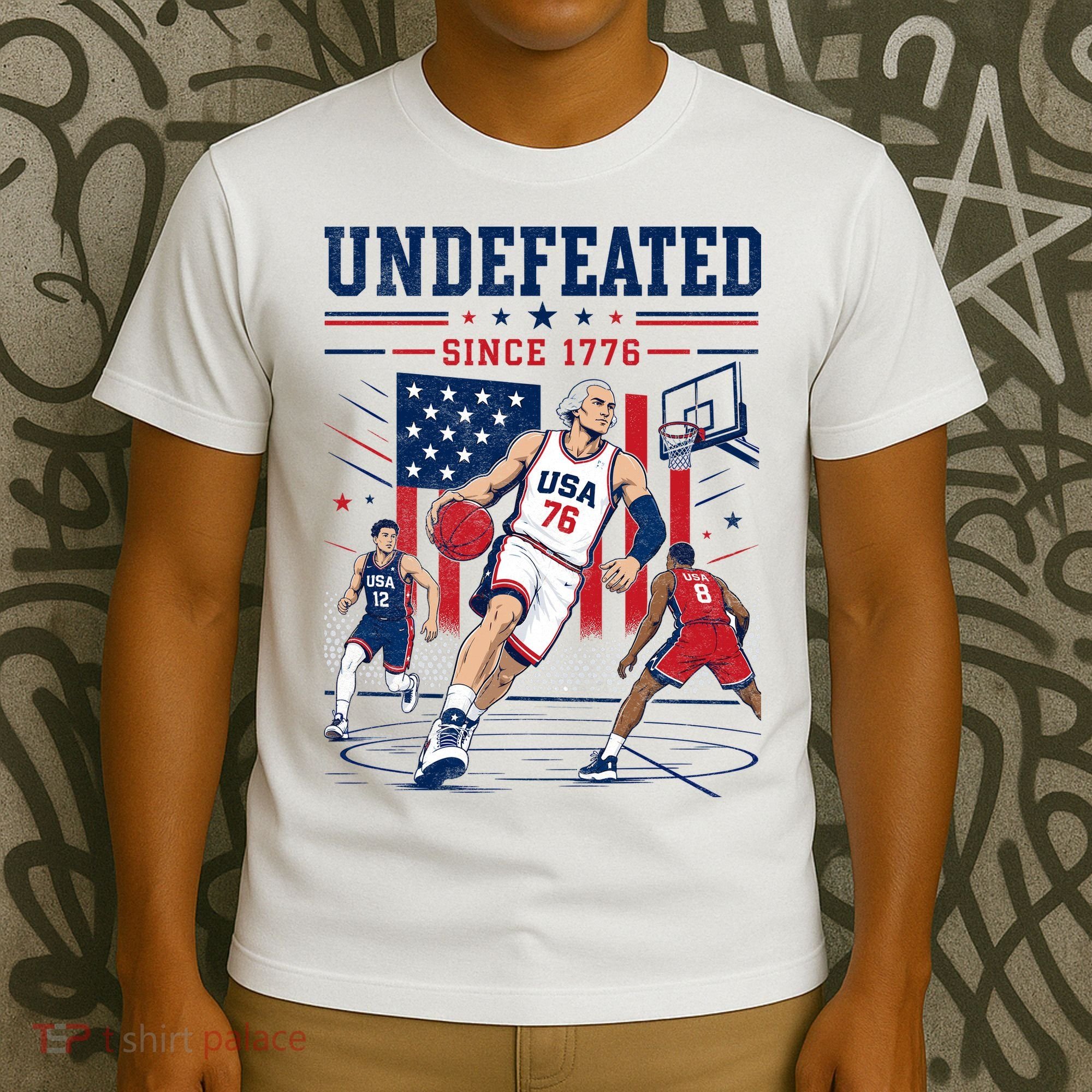 Undefeated Since 1776 Basketball USA T-Shirt