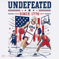 Undefeated Since 1776 Basketball USA T-Shirt thumb 7