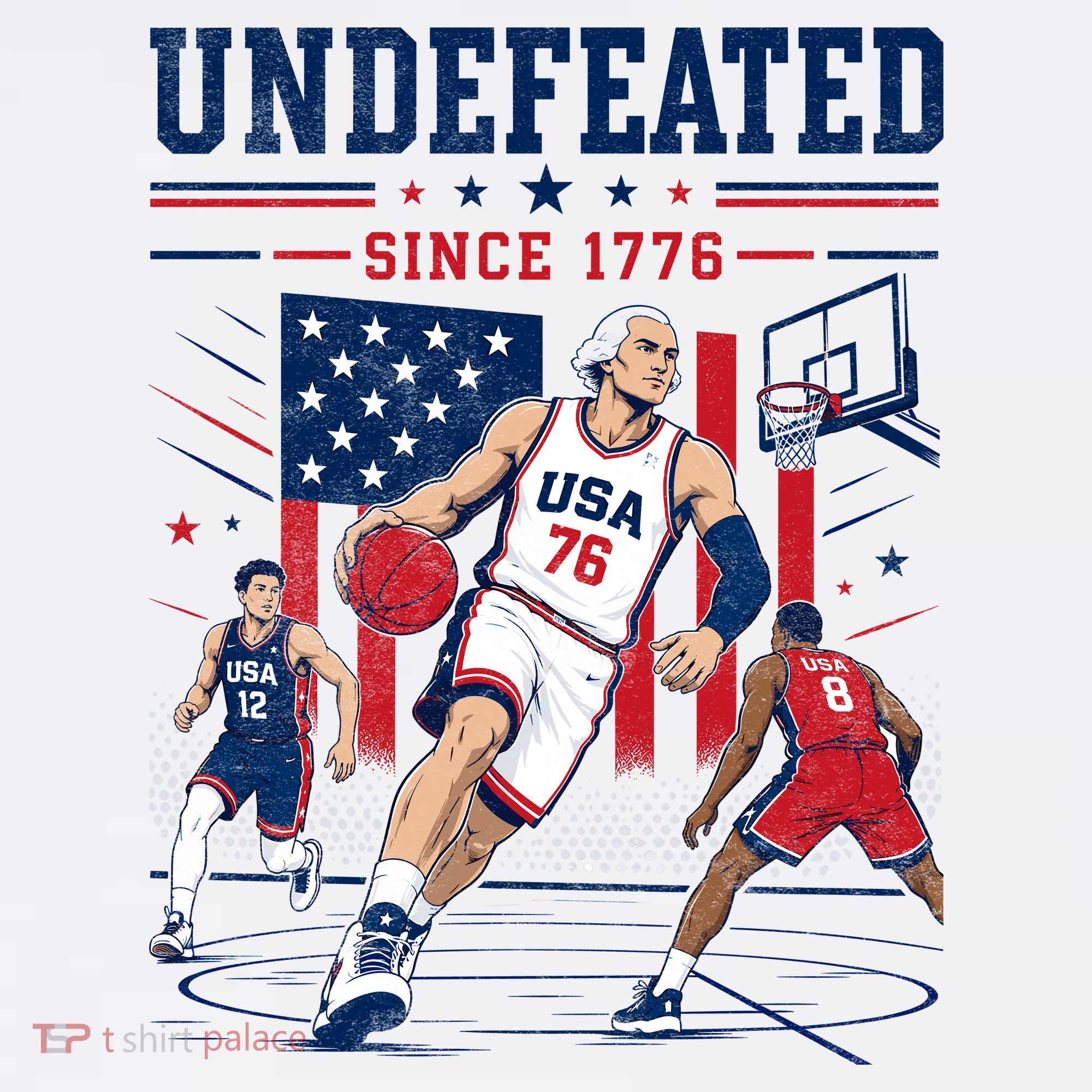 Undefeated Since 1776 Basketball USA T-Shirt