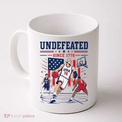 Undefeated Since 1776 Basketball USA Coffee Mug