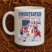 Undefeated Since 1776 Basketball USA Coffee Mug thumb 2
