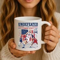 Undefeated Since 1776 Basketball USA Coffee Mug thumb 3