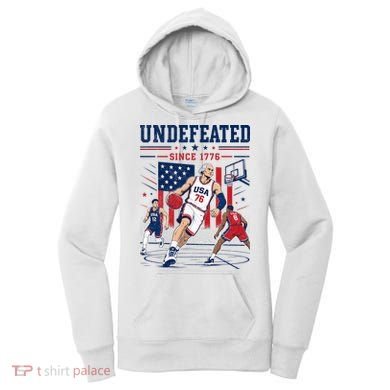 Undefeated Since 1776 Basketball USA Women's Hoodie
