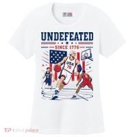 Undefeated Since 1776 Basketball USA Women's Cooling Performance Crew T-Shirt thumb 0