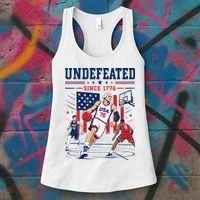 Undefeated Since 1776 Basketball USA Women's Tank Top thumb 3