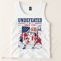 Undefeated Since 1776 Basketball USA Tank Top thumb 2