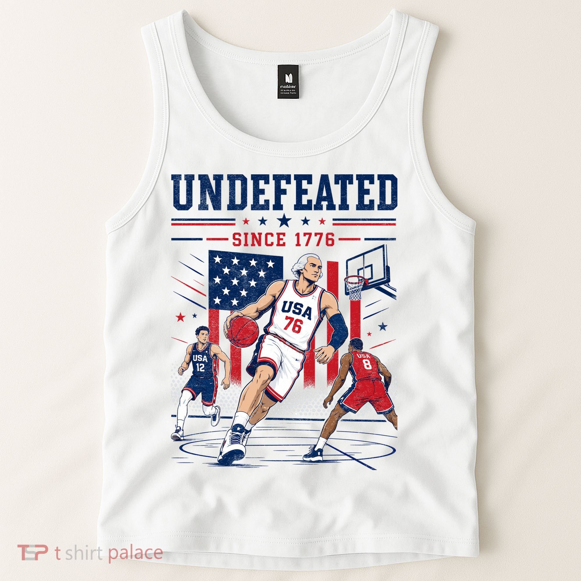 Undefeated Since 1776 Basketball USA Tank Top
