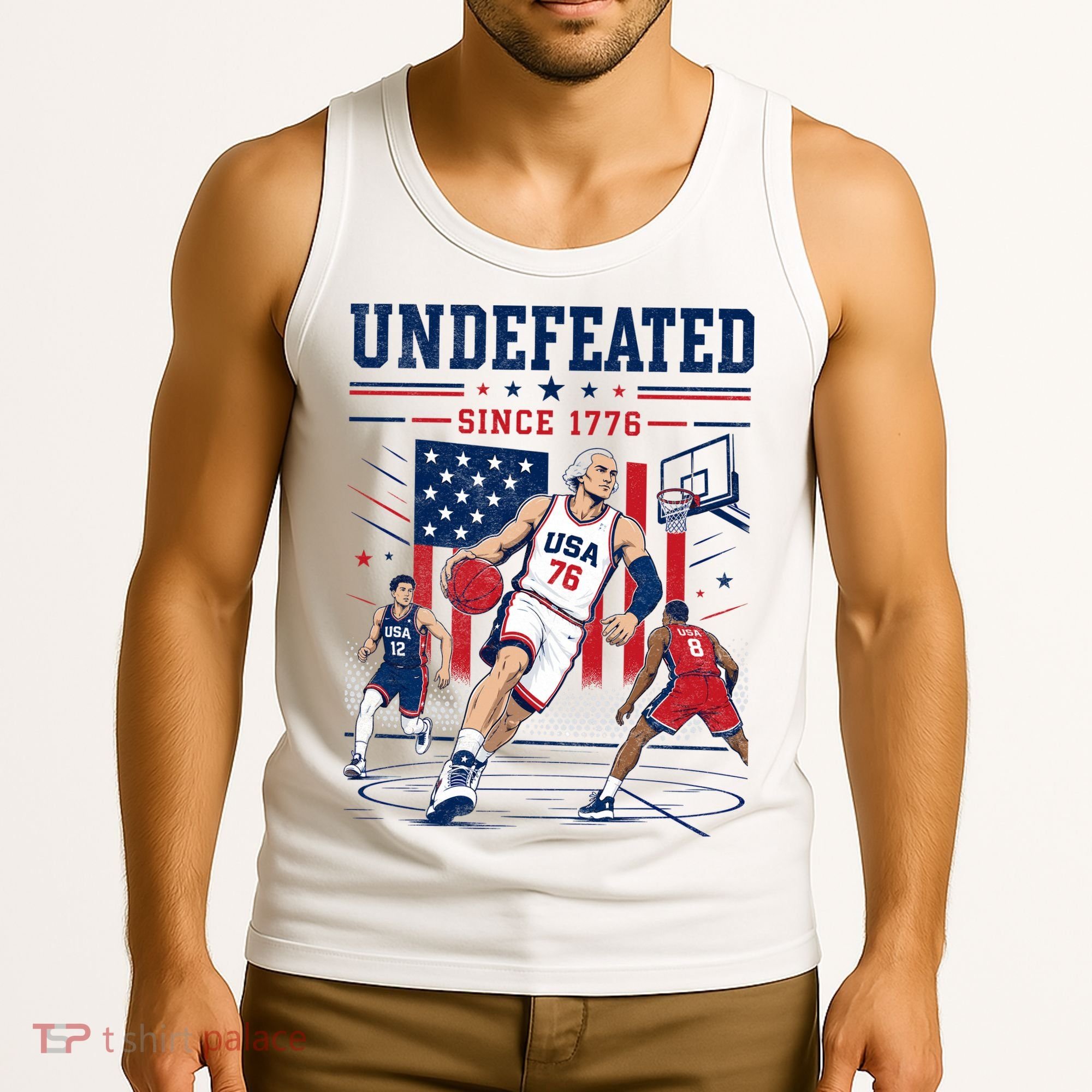 Undefeated Since 1776 Basketball USA Tank Top