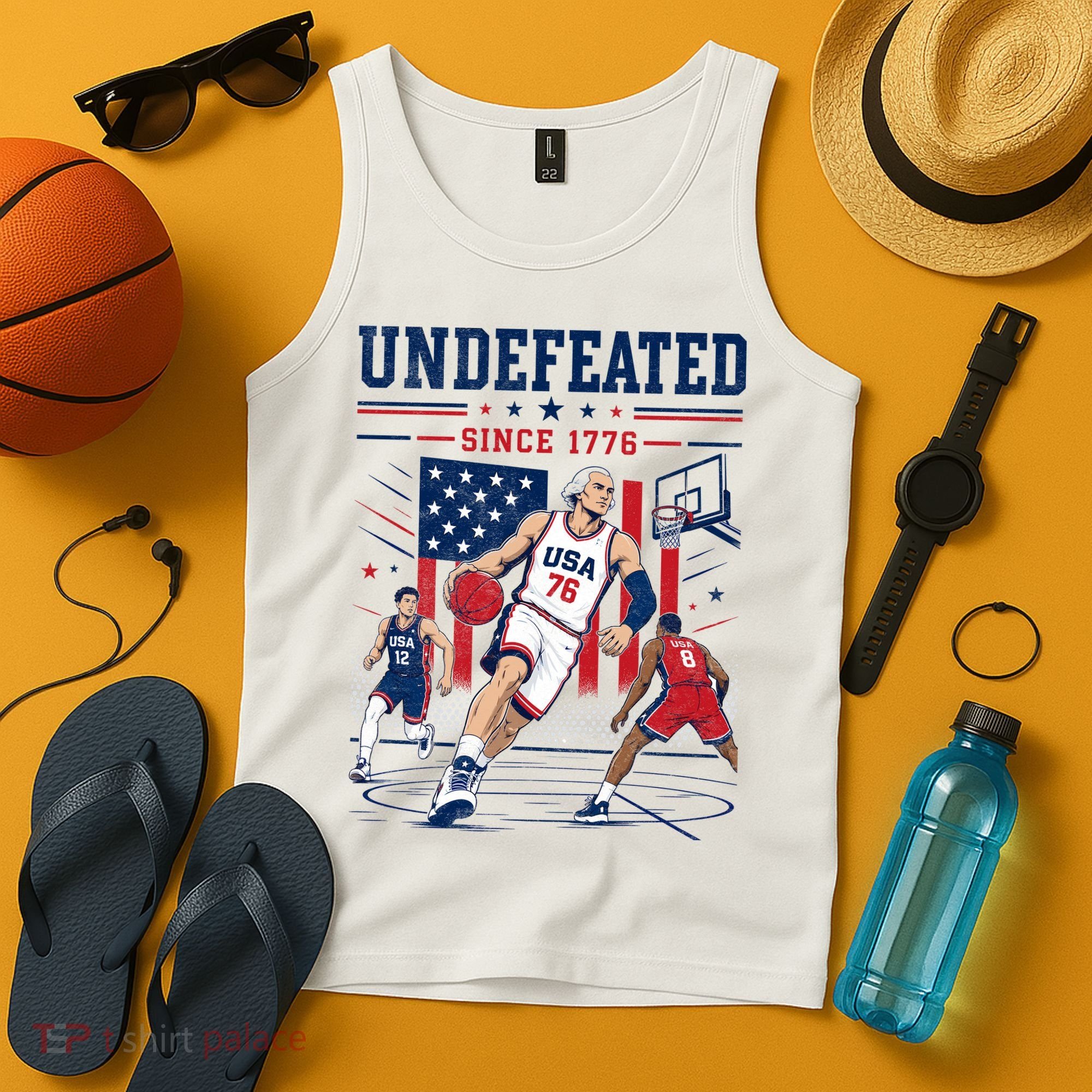 Undefeated Since 1776 Basketball USA Tank Top