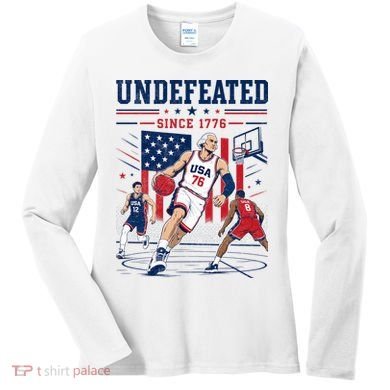 Undefeated Since 1776 Basketball USA Women's Long Sleeve Shirt