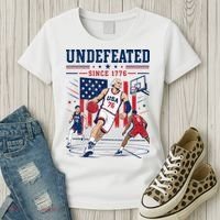 Undefeated Since 1776 Basketball USA Women's T-Shirt thumb 3
