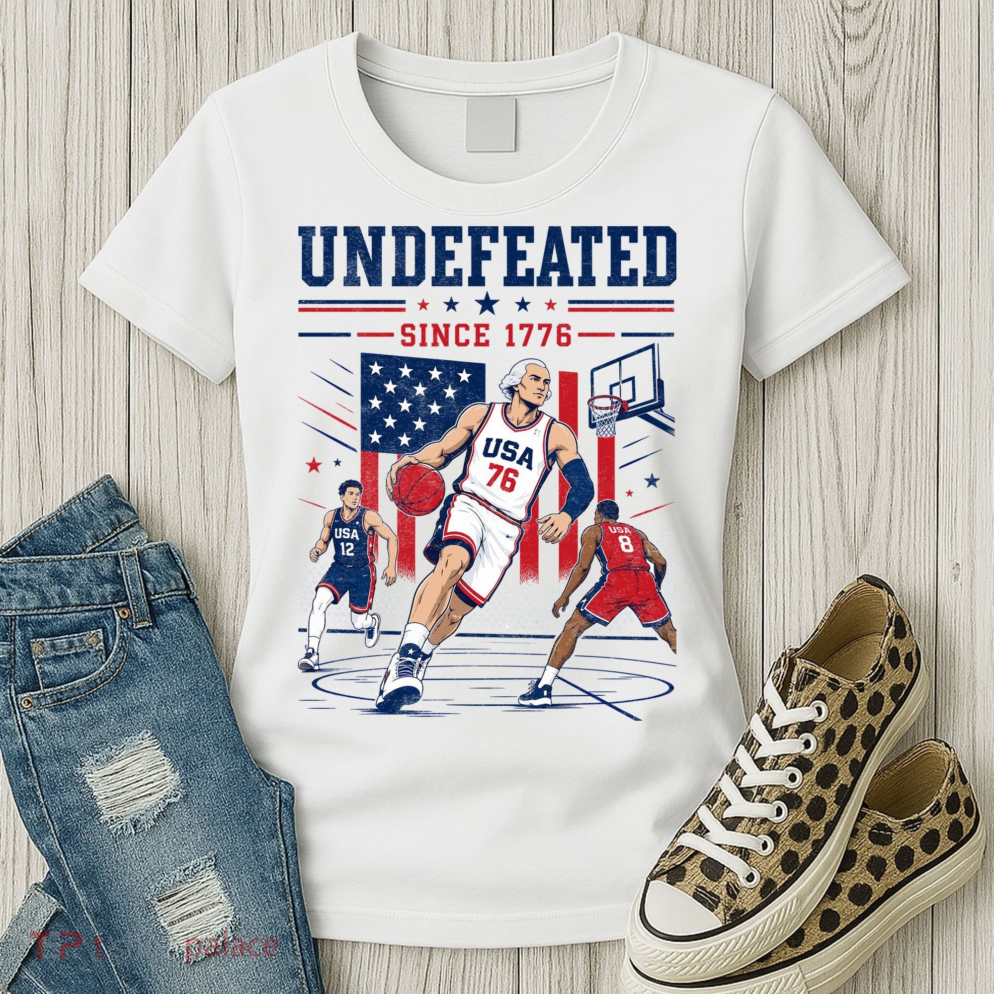 Undefeated Since 1776 Basketball USA Women's T-Shirt