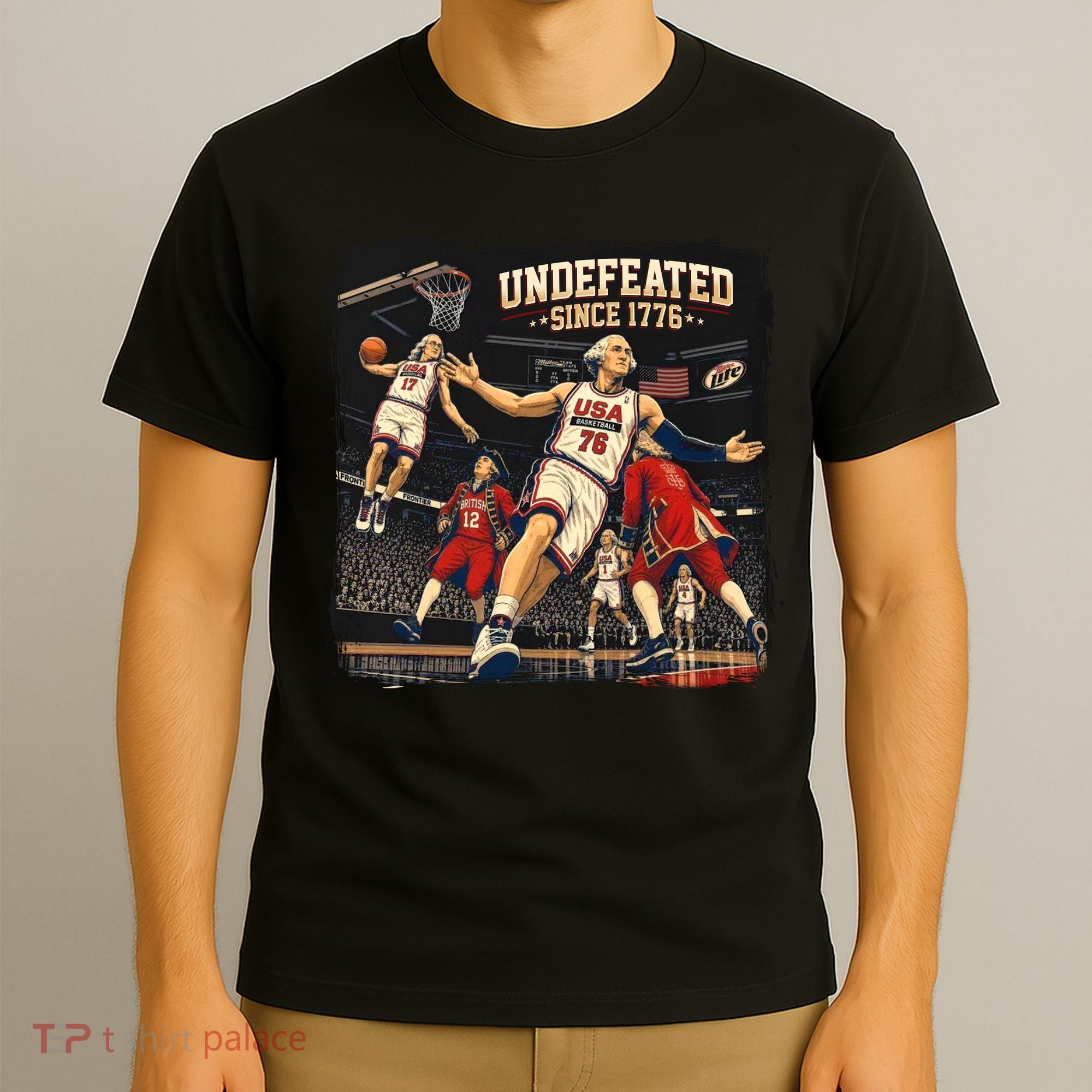 Undefeated Since 1776 Basketball Vintage USA T-Shirt