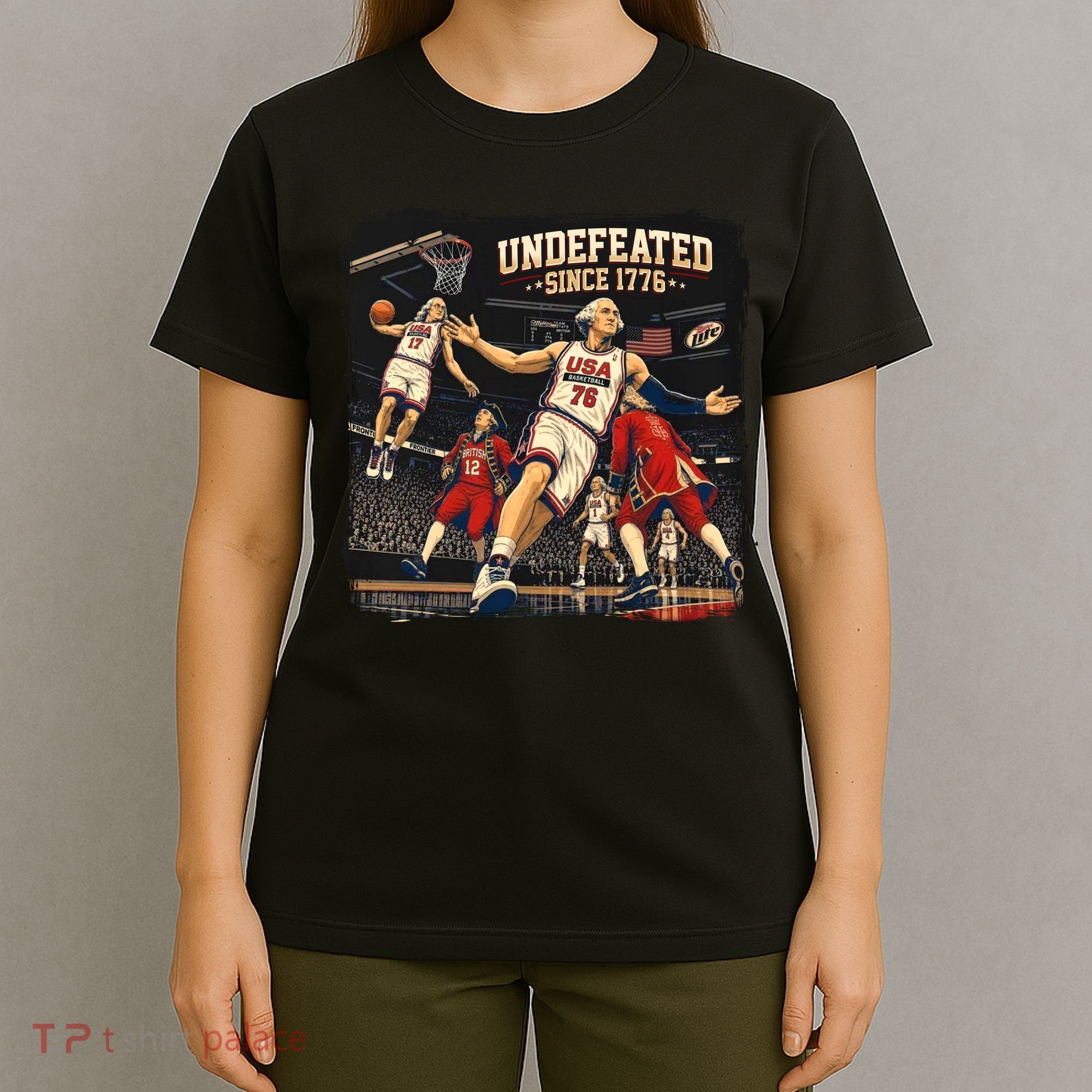 Undefeated Since 1776 Basketball Vintage USA T-Shirt