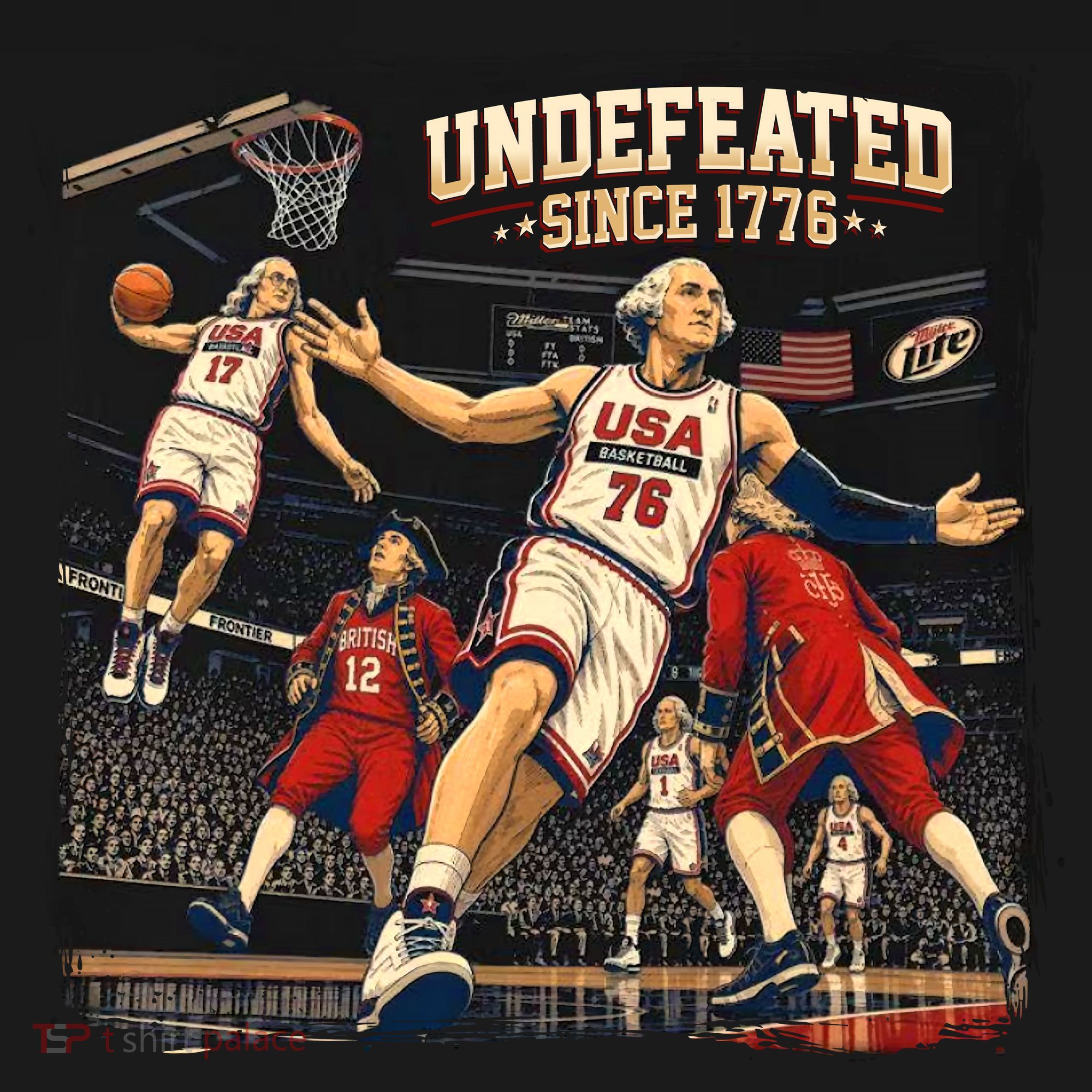Undefeated Since 1776 Basketball Vintage USA T-Shirt