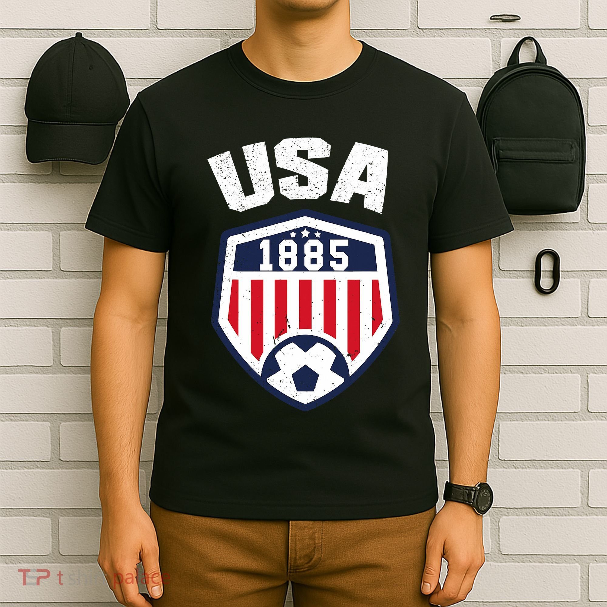 USA Soccer 1885 American Soccer USA Jersey Fan T-Shirt