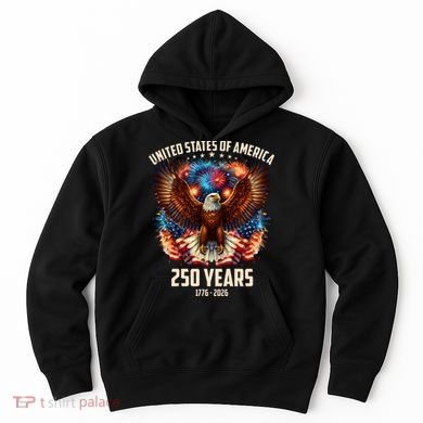 United States 250 Years 1776-2026  Fireworks Eagle Hoodie