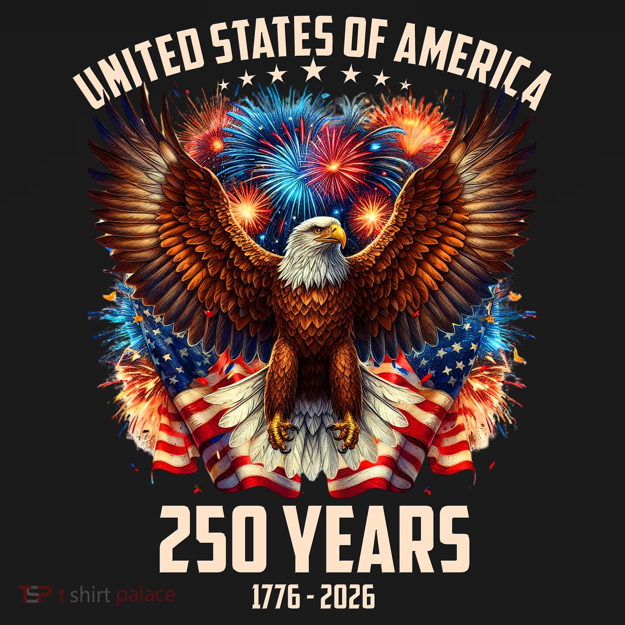 United States 250 Years 1776-2026  Fireworks Eagle Sweatshirt