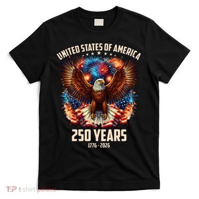 United States 250 Years 1776-2026  Fireworks Eagle T-Shirt