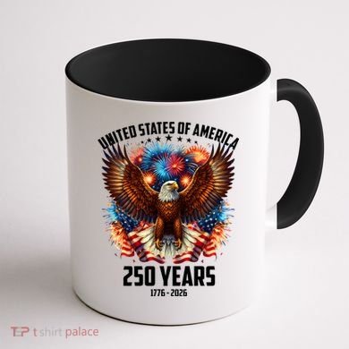 United States 250 Years 1776-2026  Fireworks Eagle Coffee Mug back