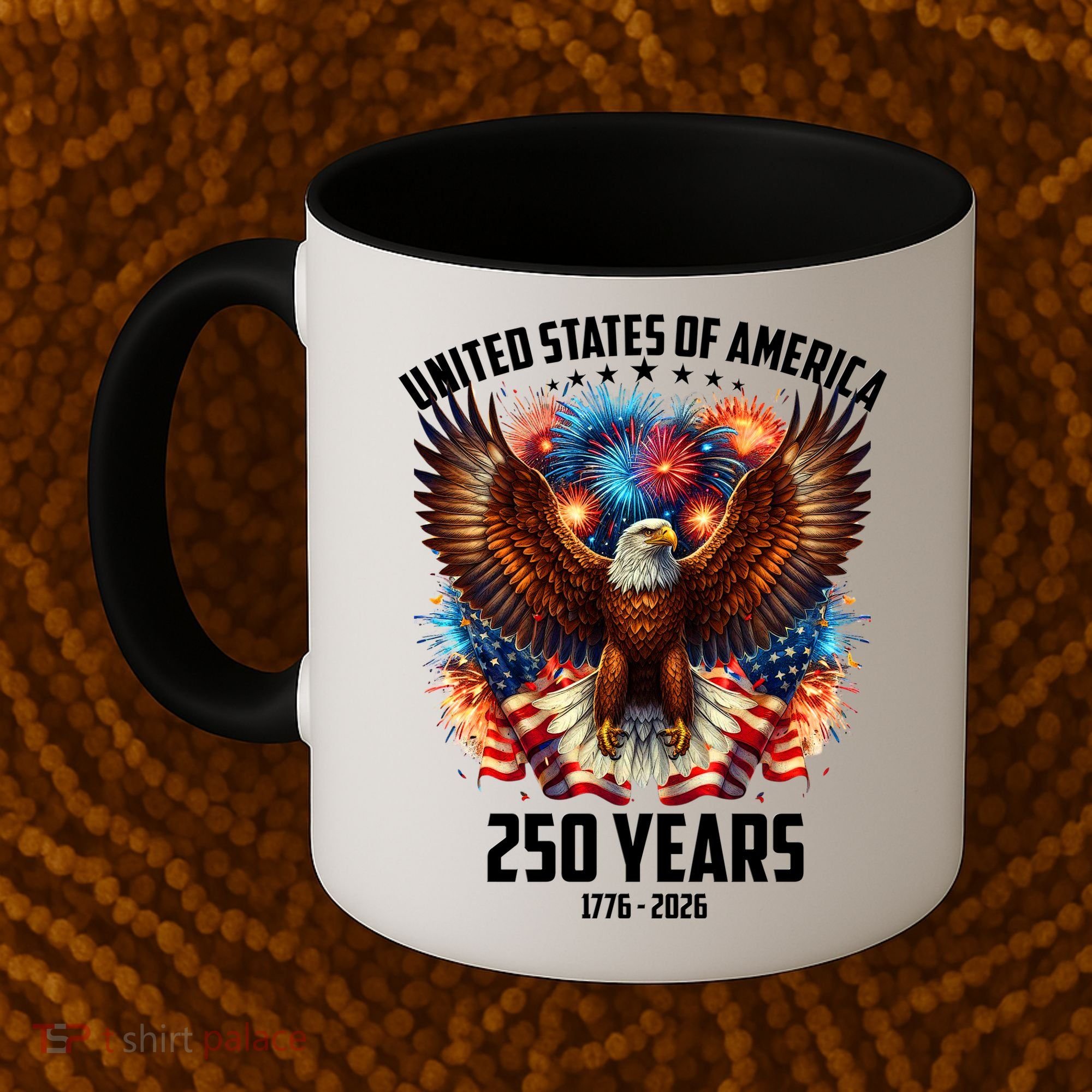 United States 250 Years 1776-2026  Fireworks Eagle Coffee Mug